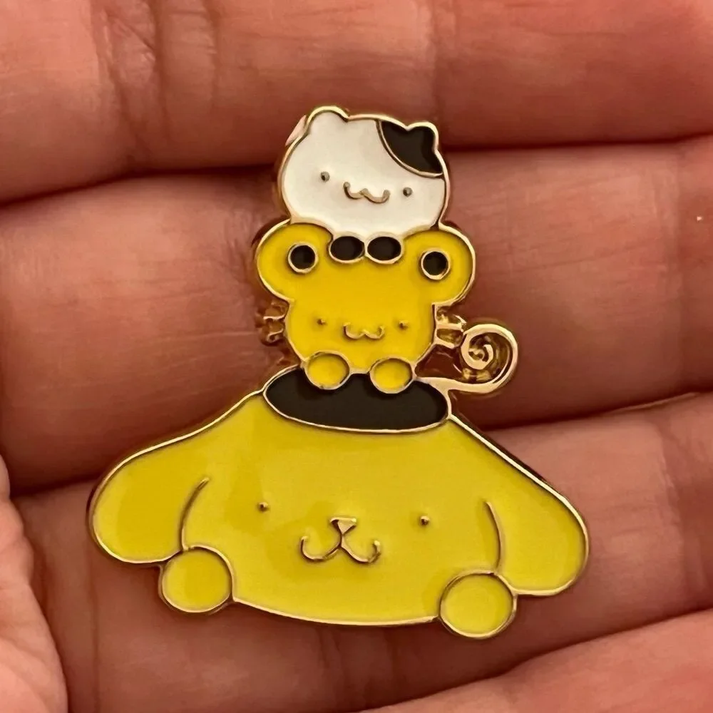 Yellow Bears Tower Chibi Kawaii Enamel Pin